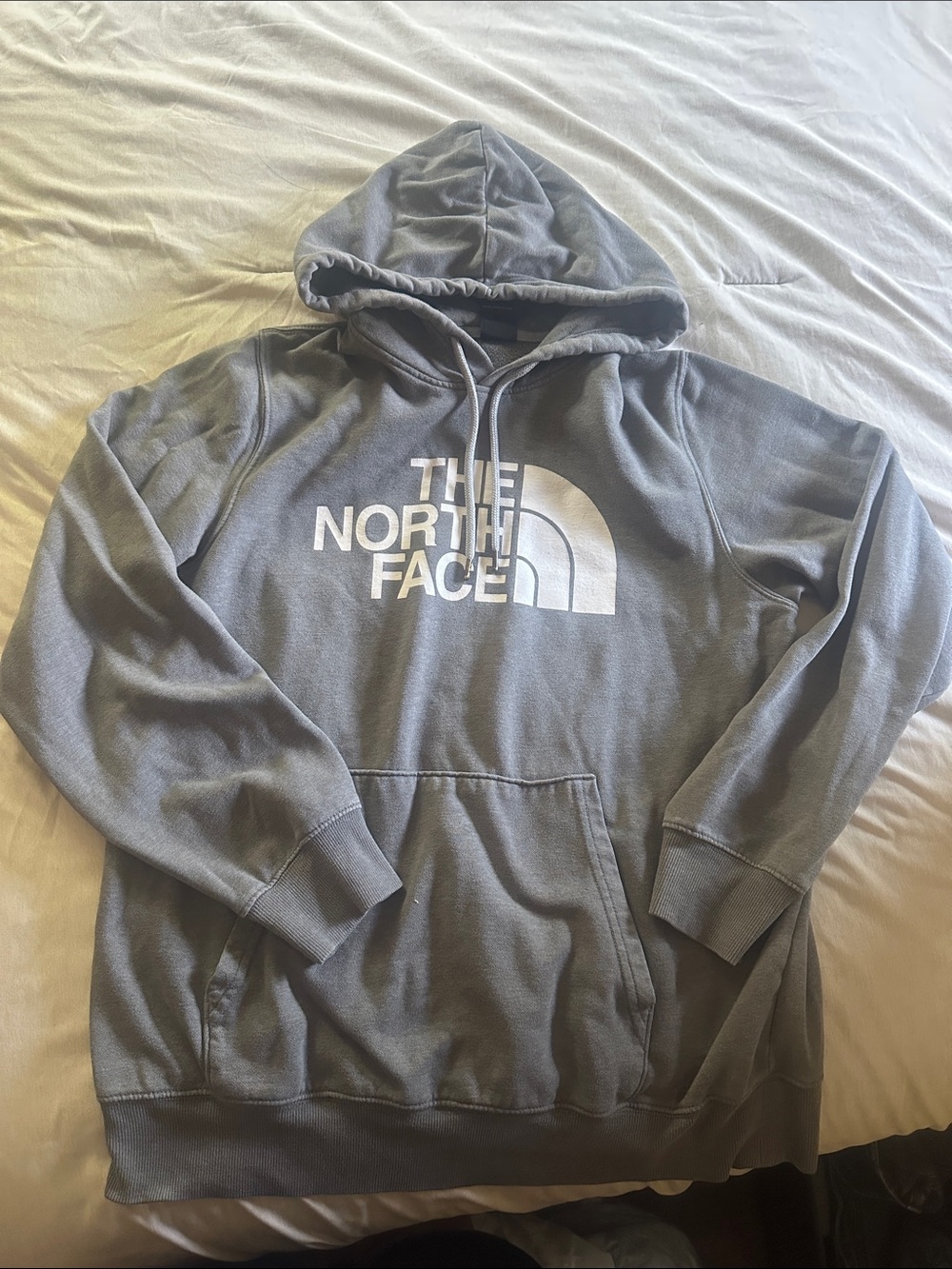 The North Face Men's Charcoal Gray Pullover Hoodie with White Logo